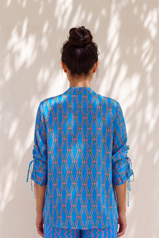 Co-ord Set Contemporary Wear - Blue Pulse Play by Nautanky