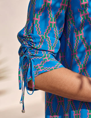 Co-ord Set Contemporary Wear - Blue Pulse Play by Nautanky