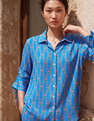 Co-ord Set Contemporary Wear - Blue Pulse Play by Nautanky