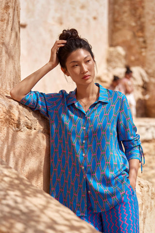 Co-ord Set Contemporary Wear - Blue Pulse Play by Nautanky