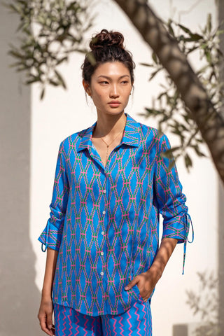 Co-ord Set Contemporary Wear - Blue Pulse Play by Nautanky