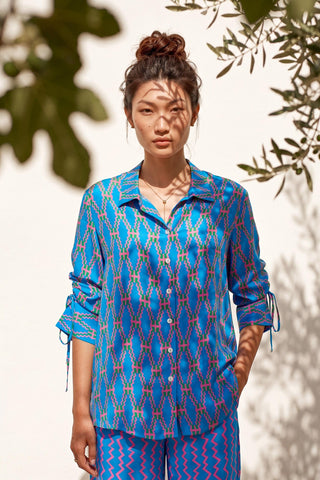 Co-ord Set Contemporary Wear - Blue Pulse Play by Nautanky