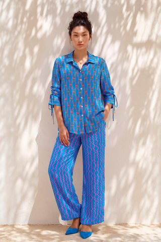 Co-ord Set Contemporary Wear - Blue Pulse Play by Nautanky