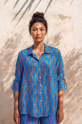 Co-ord Set Contemporary Wear - Blue Pulse Play by Nautanky
