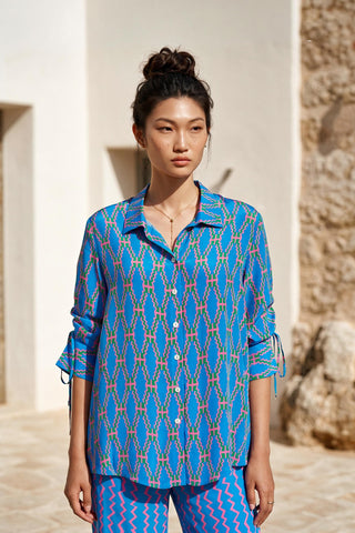 Co-ord Set Contemporary Wear - Blue Pulse Play by Nautanky