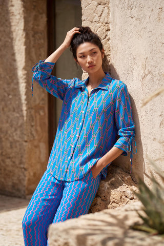 Co-ord Set Contemporary Wear - Blue Pulse Play by Nautanky