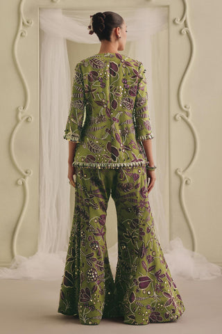 Olive Green Co-ord Set for Contemporary Wear - Earthy Elegant Co-ord Set by Payal & Zinal