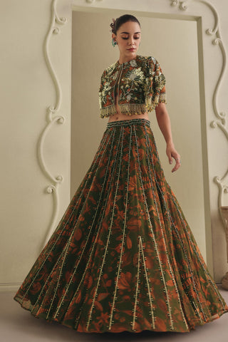 Multicolor Lehenga for Indian Wedding - Grand Festive Embroidered Set by Payal & Zinal