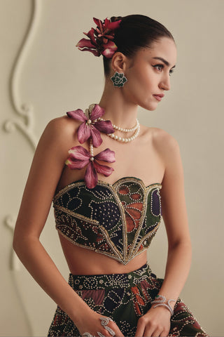 Multicolor Skirt Set for Indian Wedding - Vibrant Embroidered Skirt Set by Payal & Zinal