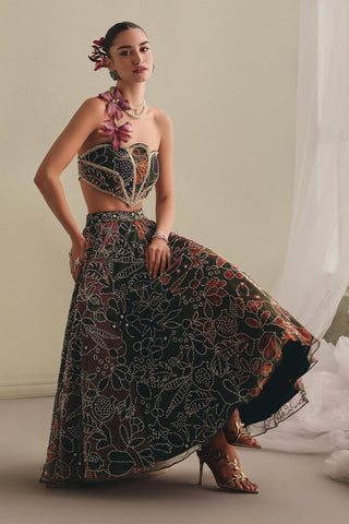 Multicolor Skirt Set for Indian Wedding - Vibrant Embroidered Skirt Set by Payal & Zinal
