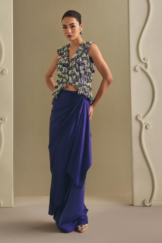 Purple Co-ord Set for Contemporary Wear - Regal Tailored Co-ord Set by Payal & Zinal