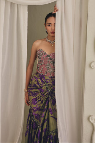Printed Skirt Set for Contemporary Wear - Playful Multicolor Skirt Set by Payal & Zinal