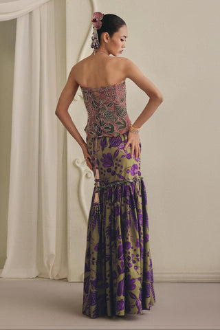 Printed Skirt Set for Contemporary Wear - Playful Multicolor Skirt Set by Payal & Zinal