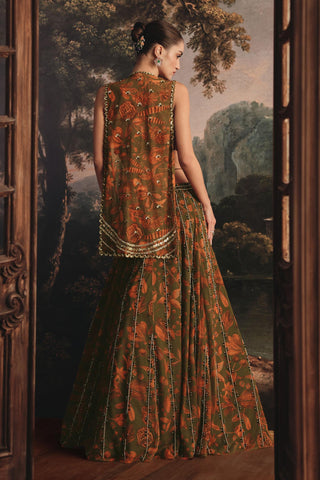 Cape Lehenga Set for Indian Wedding - Statement Multicolor Lehenga with Cape by Payal & Zinal