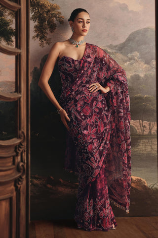 Saree for Indian Wedding - Purple Saree Set by Payal & Zinal