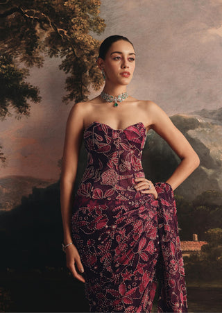 Designer Saree for Indian Wedding - Purple Saree Set by Payal & Zinal