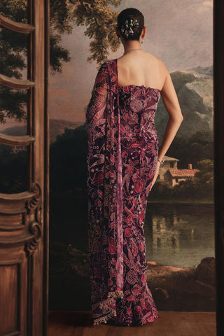 Designer Saree for Indian Wedding - Purple Saree Set by Payal & Zinal