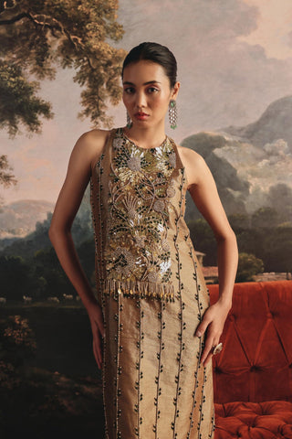 Cocktail Dress for Contemporary Wear - Luxurious Gold Sequin Dress by Payal & Zinal