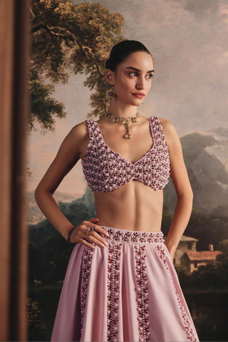 Blush Pink Lehenga for Indian Wedding - Blush Pink Embroidered Set by Payal & Zinal