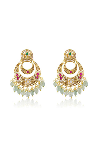 Chandbali Earrings for Indian Weddings – Multicolor Padma by Amraani