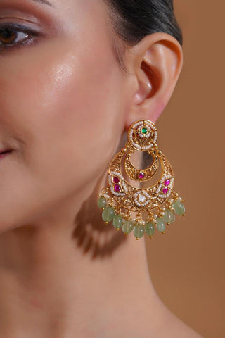Chandbali Earrings for Indian Weddings – Multicolor Padma by Amraani