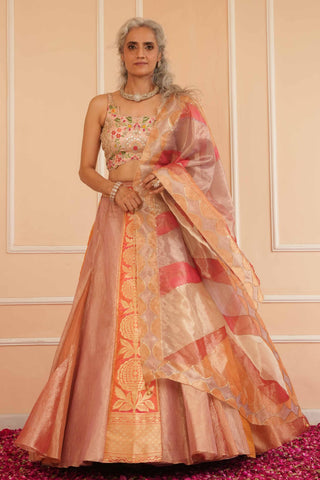 Orange dil se maya lehenga