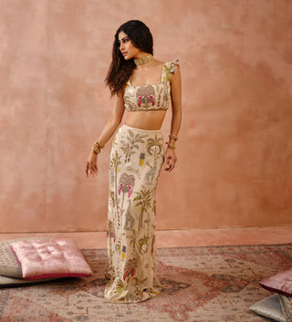 Stone embroidered choli and skirt