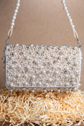 Ivory pearl cluster kasse ash bag