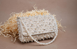 Ivory pearl cluster kasse ash bag