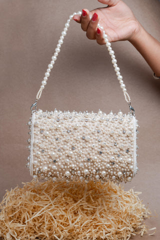 Ivory pearl cluster kasse ash bag