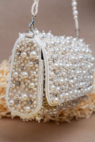 Ivory pearl cluster kasse ash bag