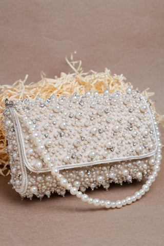 Ivory pearl cluster kasse ash bag