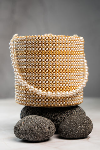 Designer Potli Bag Indian Wedding â€“ Pearl Dew Cascade by Nayaab by Sonia
