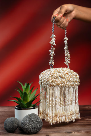 Pearl Potli Bag Indian Wedding – Drizzle Radiance by Nayaab by Sonia