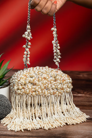 Pearl Potli Bag Indian Wedding – Drizzle Radiance by Nayaab by Sonia
