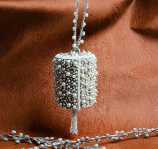 Ivory pearl cluster boshkeh ash bag