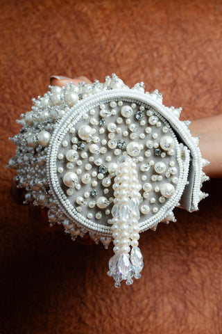Ivory pearl cluster boshkeh ash bag