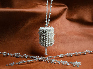 Ivory pearl cluster boshkeh ash bag