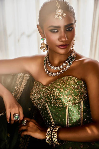 Necklace Set for Indian Weddings – Green Prakriti Ratna by Amraani