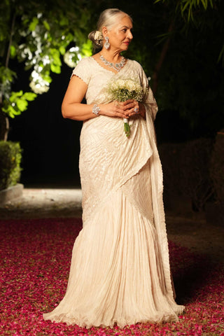 Ivory dil se draped saree