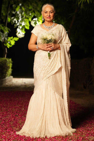 Ivory dil se draped saree