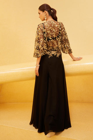 Lehenga Set For Indian Wedding - Black Eraya Lehenga Set by Prevasu