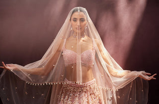Lehenga Set For Indian Wedding - Pink Charis Lehenga by Prevasu