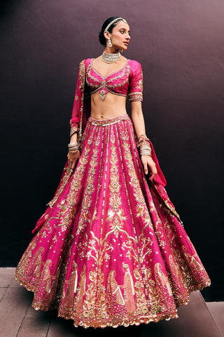 Lehenga Set For Indian Wedding - Pink Forever After Lehenga Set by Prevasu