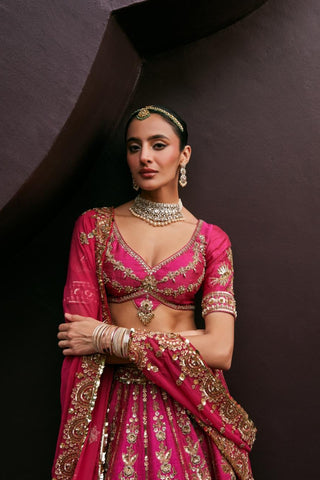 Lehenga Set For Indian Wedding - Pink Forever After Lehenga Set by Prevasu