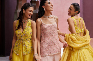 Sharara Set For Indian Wedding - Pink Eraya Sharara Set by Prevasu