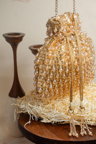 Gold pristine crystalline bag