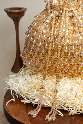 Gold pristine crystalline bag