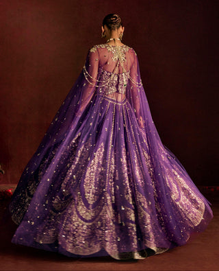 Lehenga Set For Indian Wedding - Purple Corset Lehenga by Prevasu