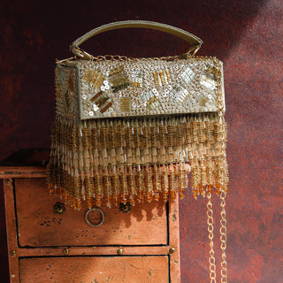 Gold rizuana clutch